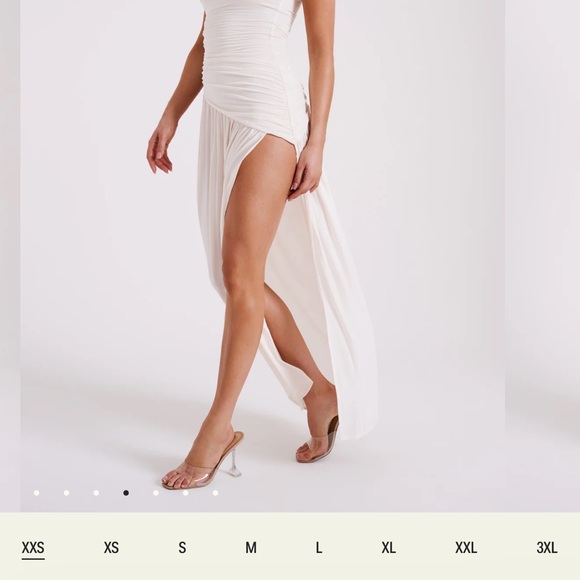 Strapless Slinky Maxi Dress With Split - Ivory - Picture 2 of 3